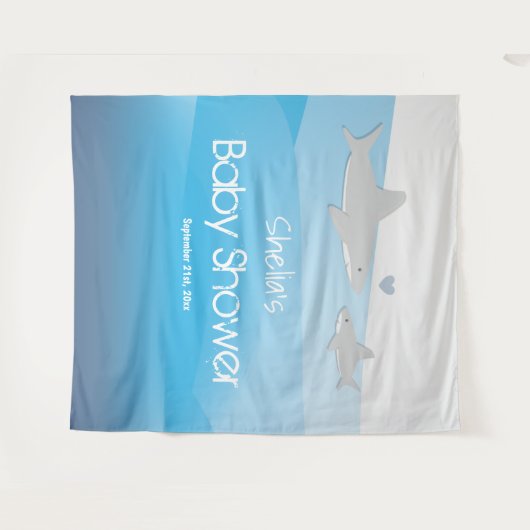 サメのベビーシャワー タペストリー (正面(横))