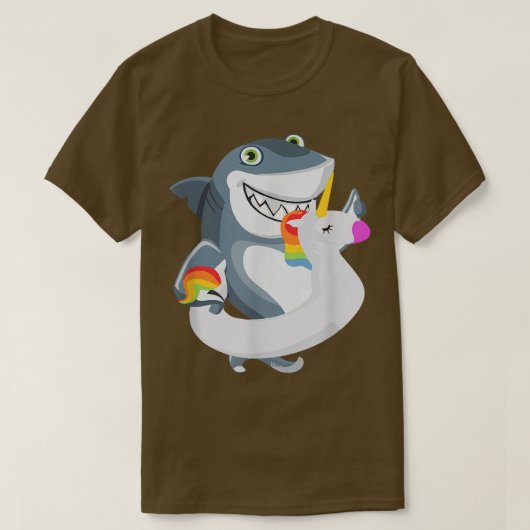 サメの一角花フロートパーティーギフト男性を見る Tシャツ (デザイン正面)