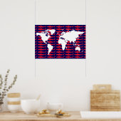 サメの世界地図 ポスター (キッチン)