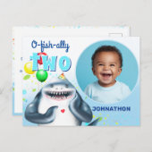 サメの写真 子供の誕生日発表 ポストカード (正面/裏面)