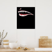 サメの口アートシンボル - サメ愛好家へのプレゼント ポスター (キッチン)