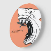 サメの壁時計 ラージ壁時計 (傾斜)