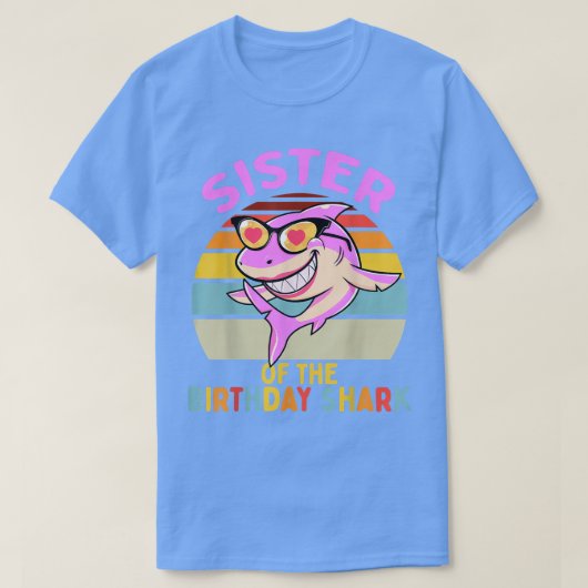 サメの姉妹の誕生日おそろい家族 Tシャツ (デザイン正面)