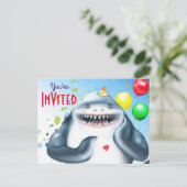 サメの子供の誕生日招待状 ポストカード (スタンド正面)