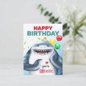 サメの子供の誕生日 ポストカード (スタンド正面)