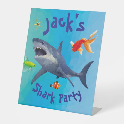 サメの子供パーティー台座標識 台座サイン (正面)