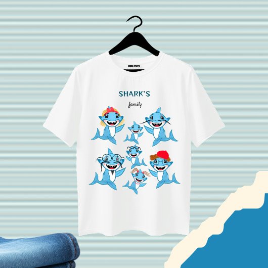 サメの家族 Tシャツ