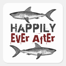 サメの後で幸せにヴィンテージ結婚する スクエアシール