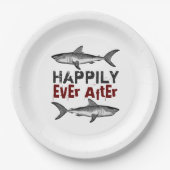 サメの後で幸せにヴィンテージ結婚する ペーパープレート (正面)