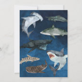 サメの招待状 プール誕生日パーティー 黒板 招待状 (裏面)