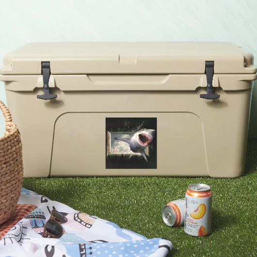 サメの攻撃は水から飛び出した3dスタイル シール (クーラー)