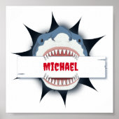サメの歯が口を開パーソナライズされたく ポスター (正面)