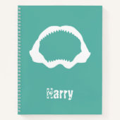 サメの歯と顎のおもしろい海洋野生生物 ノートブック (正面)