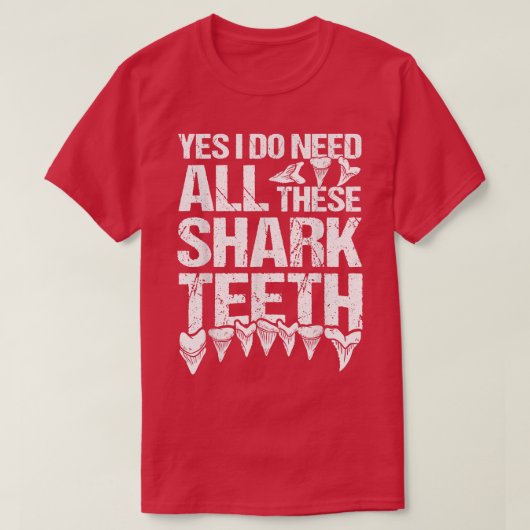 サメの歯の収集と化石の歯のハンター Tシャツ (デザイン正面)