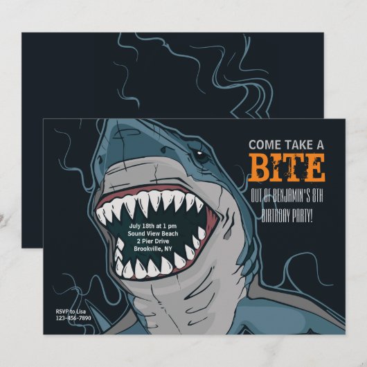 サメの歯の招待状 招待状 (正面/裏面)