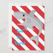 サメの歯の招待状 - 6歳の誕生日パーティー 招待状 (裏面)