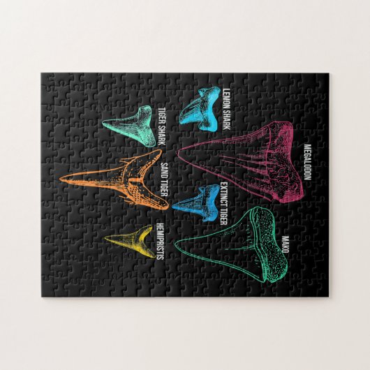 サメの歯の狩り-サメの贈熱狂するり物 ジグソーパズル (横)