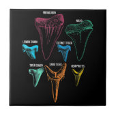 サメの歯の狩り-サメの贈熱狂するり物 タイル (正面)