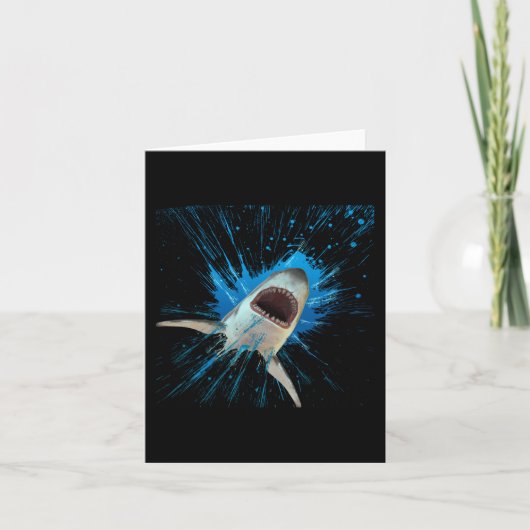 サメの水しぶき 海 招待状 (正面)