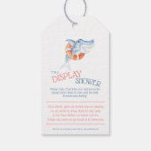 サメの水色の赤ちゃんシャワー表示ギフトラベル ギフトタグ (裏面)