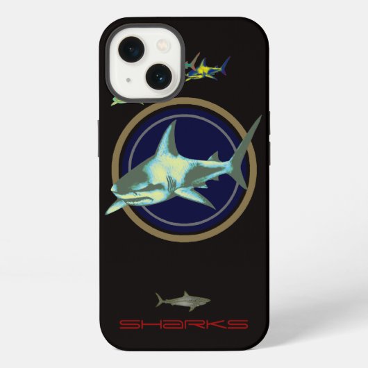 サメの海のインスピレーション iPhoneケース (裏面)