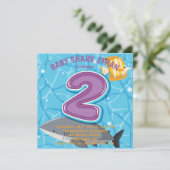 サメの海底2歳の誕生日パーティーの招待状 招待状 (スタンド正面)