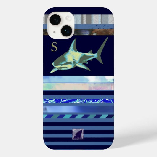 サメの海獣の青い色 Case-Mate iPhoneケース (裏面)