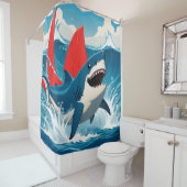 サメの海 シャワーカーテン (インサイチュ)