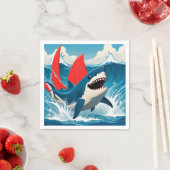 サメの海 スタンダードカクテルナプキン (インサイチュ)