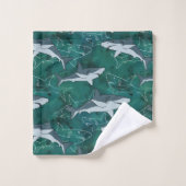 サメの海。 バスタオルセット (ウォッシュタオル)