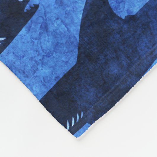 サメの深いシーブルーおもしろいファイルをいじめる フリースブランケット (角)