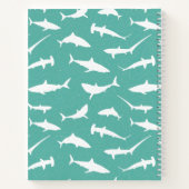 サメの熱狂クール水中捕食者 ノートブック (裏面)