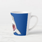 サメの白いイラスト カフェラテマグ (右)