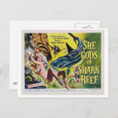 サメの神のサンゴ礁 ヴィンテージ映画 ポストカード 2 (正面/裏面)