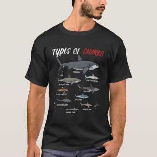 サメの種類の動物海スキューバダイビング私たちおもしろい Tシャツ