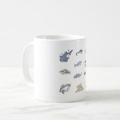 サメの種類パック コーヒーマグカップ (正面左)