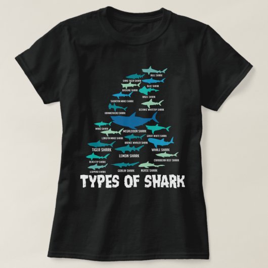 サメの種類メガロドン白素晴らしナースサメ Tシャツ (デザイン正面)