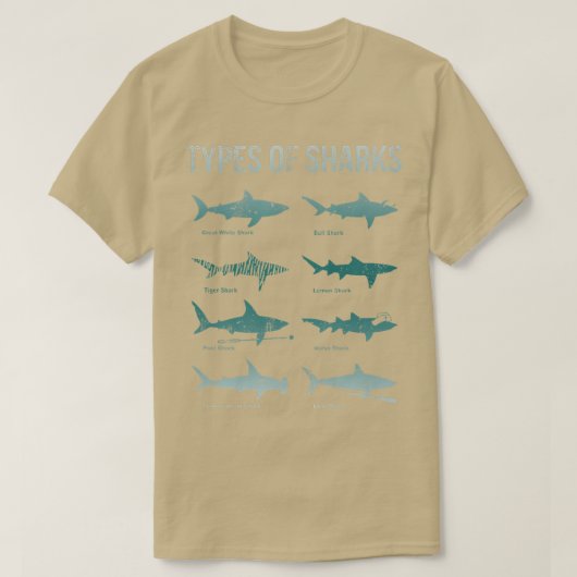 サメの種類 Tシャツ (デザイン正面)