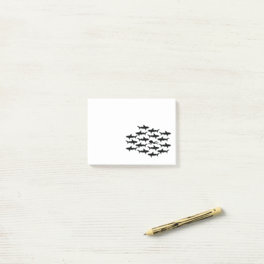 サメの群れと泳ぐスキューバダイバー ポストイット (デスク上)