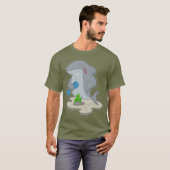 サメの肉体美ダンベルボディビル Tシャツ (正面フル)