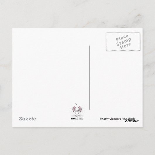 サメの衣装を着たネズミのハロウィーンクリジン ポストカード (裏面)