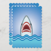 サメの襲撃ダイブクラブイベントまたは船上パーティ 招待状 (正面/裏面)