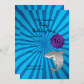 サメの誕生日の招待 招待状 (正面/裏面)