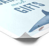 サメの誕生日カードとギフトのサイン ポスター (角)