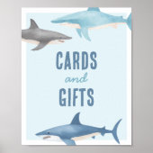 サメの誕生日カードとギフトのサイン ポスター (正面)