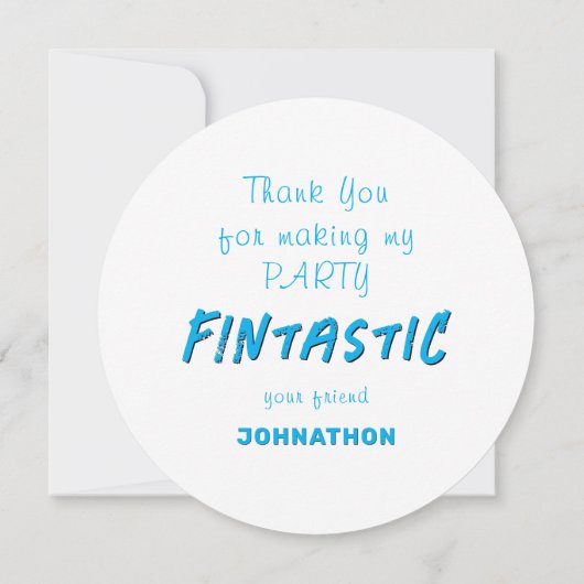 サメの誕生日キッズ サンキューカード (裏面)