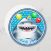 サメの誕生日キッズ サンキューカード (正面/裏面)
