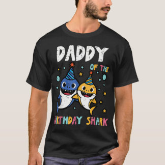 サメの誕生日パパ ファミリーパーティー Tシャツ