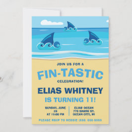サメの誕生日パーティーにご参加ください！フィン・タスティックな時間を楽しもう 招待状