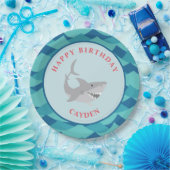 サメの誕生日パーティー紙皿 ペーパープレート (パーティー)